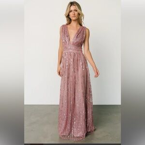 NWT Yvette Dusty Rose Gown